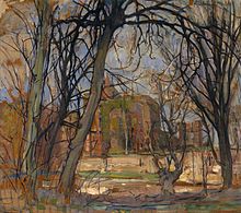 Piet Mondrian painting Spring Sun (Lentezon): Castle Ruin: Brederode in the Dallas Museum of Art