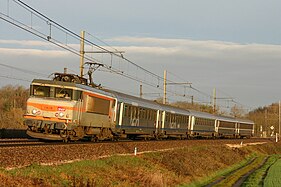 La BB 7221 avec la livrée Corail +