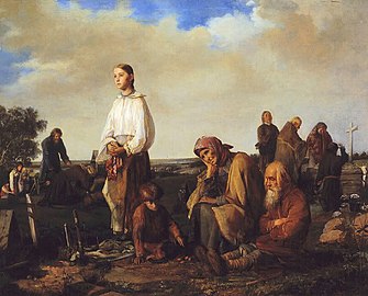Wake in the Village Cemetery (1865), Russian Museum