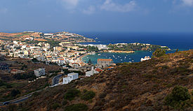 Agia Pelagia vista de sul e direção a norte