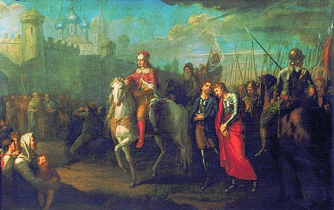 Торжественный въезд Александра Невского в город Псков после одержанной им победы над немцами (1793)
