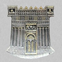 A Sogdian fortress of similar characteristics, on the Anikova dish, c. 800 CE design.[1][7]