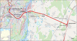 Az Appenweier–Strasbourg-vasútvonal útvonala