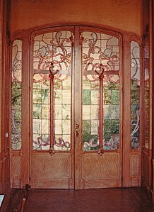 Doorway window of the Hôtel van Eetvelde in Brussels by Victor Horta (1895)