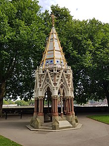 Buxton Memorial Fountain, celebrating the emancipation of slaves in the British Empire in 1834, in Victoria Tower Gardens, Millbank, Westminster, London Buxton Memorial Fountain 20170826 143302 (49400969987).jpg