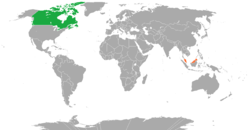 نقشهٔ مکان‌نمای Canada و Malaysia