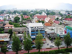 Partie de la vieille ville de Chiang Mai à l'intérieur des douves.