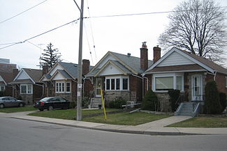 Post-war bungalows are prevalent in the far northern extremities of Old East York