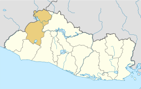 Harta departamentului Santa Ana în cadrul statului El Salvador