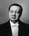 Black and white photographic portrait of Elpidio Quirino