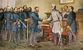 General Robert E. Lee surrenders at Appomattox Court House 1865.jpg