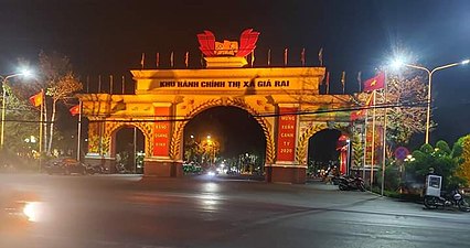 Khu hành chính thị xã Giá Rai vào xuân về đêm