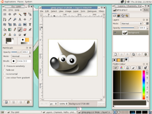 A screenshot of the GIMP 2.2.8 raster graphic ...