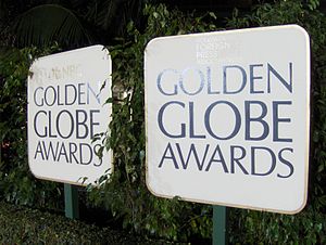 Signs for the Golden Globe Awards.