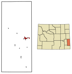 Расположение Торрингтона в округе Гошен, штат Вайоминг.