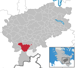 Elhelyezkedése Schleswig-Holstein térképén