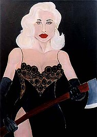 Diana Dors with an Axe