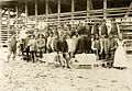 1913 Staff at the Neuohe factory, with workers and a female cook in front of a drying shed