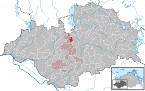 Poziția Lübesse pe harta districtului Ludwigslust-Parchim