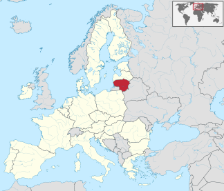 Litauen (rot) in der Europäischen Union (weiß)