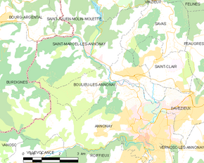 Poziția localității Boulieu-lès-Annonay