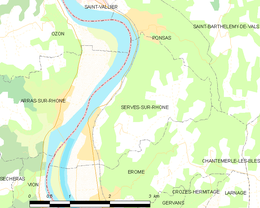 Serves-sur-Rhône - Localizazion