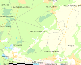 Mapa obce Saint-Crépin-aux-Bois