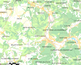 Mapa obce Saint-Nabord