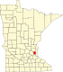 Harta statului Minnesota indicând comitatul Ramsey