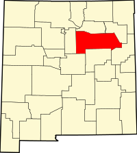 Map of Novi Meksiko highlighting San Miguel County
