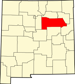 map of New Mexico highlighting San Miguel County