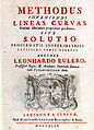 Titelblatt der Methodus inveniendi lineas curvas von 1744