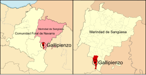 Localização do município de Gallipienzo em Navarra