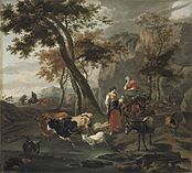 Peisaj cu capre - de Nicolaes Berchem