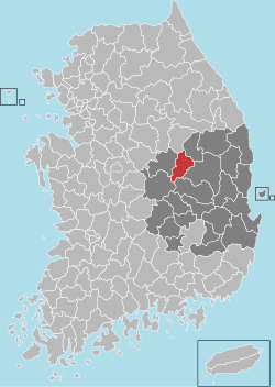 醴泉郡在韩国及庆尚北道的位置