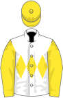 White, yellow triple diamond, sleeves and cap