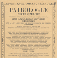 Patrologia Latina (title page, vol. 5, Paris 1844) Patrologia-Latina.png