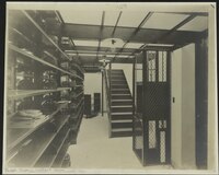 Historic photograph of Pequot Library stacks