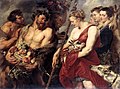 I dette bildet har Peter Paul Rubens malt et mytologisk tema med overdrevne kropper og sterke farger. Malt av: Rubens