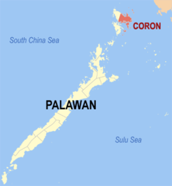 Mapa ning Palawan ampong Coron ilage