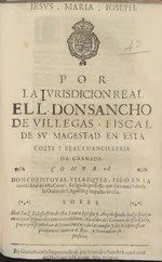 Миниатюра для Файл:Por la Iurisdicion Real El L. Don Sancho de Villegas ... Contra Don Christoval Velazquez, preso en la carcel Real de esta Corte ... que dize auer sido de la Orden de S. Agustin (IA A11213743).pdf