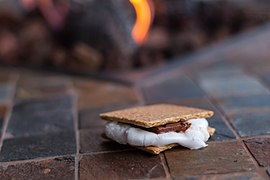 S'more filled with melted marshmallow