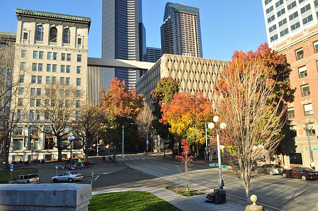 Prefeitura e o Tribunal do condado, no centro de Seattle