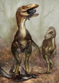 File:Sinocalliopteryx gigas feeding on the dromaeosaur Sinornithosaurus - journal.pone.0044012.g008.png