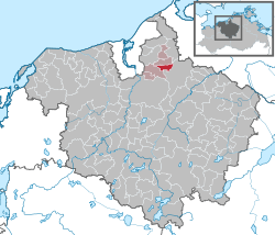 Elhelyezkedése Mecklenburg-Elő-Pomeránia térképén