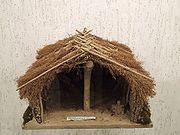 Reconstruction of a Cucuteni-Trypillian hut, in the Tripillian Museum, Trypillia, Ukraine.