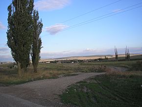 Въезд в село с запада