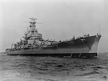 A 1942 photo of USS Massachusetts, built at Bethlehem Steel's Fore River Shipyard in Quincy, Massachusetts during World War II USS Massachusetts BB-59 5-12-1942 Boston Harbor.jpg