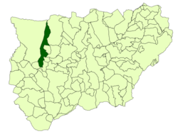 Situación de Villanueva de la Reina con respecto a la provincia de Jaén