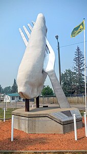 Pierogi sculpture in Glendon, Alberta World's Largest Perogy.jpg